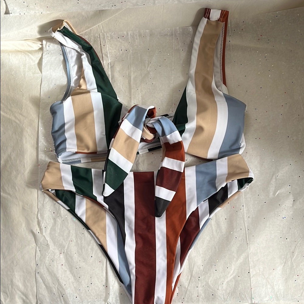 Zayful wide striped US Small Size 4 Bikini